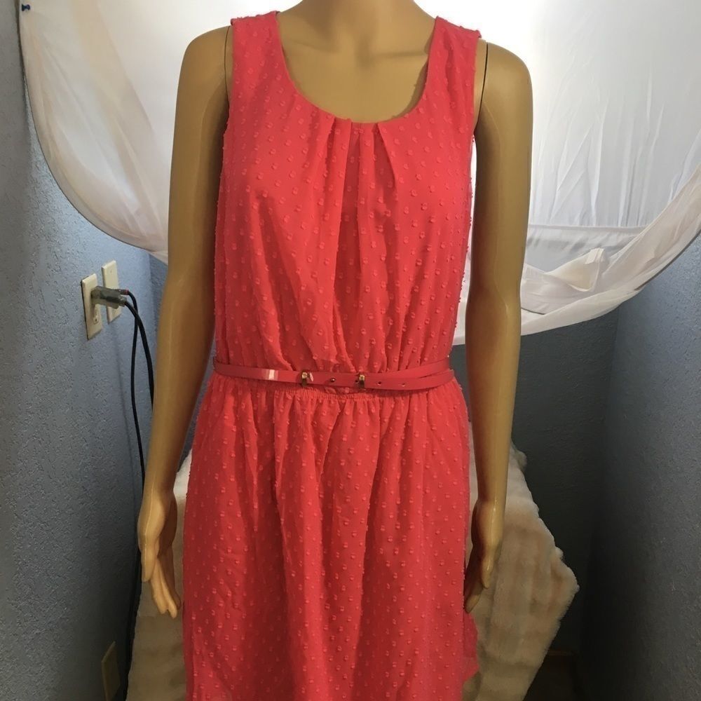 NWT Elle Dress Belted Size 10 Coral NWT